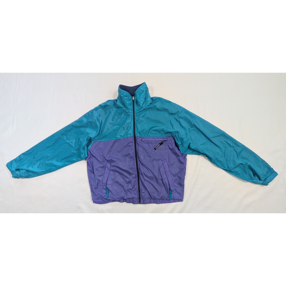 Vintage Patagonia Jacket Full Zip Nylon Windbreaker Blue Teal Men's M - READ